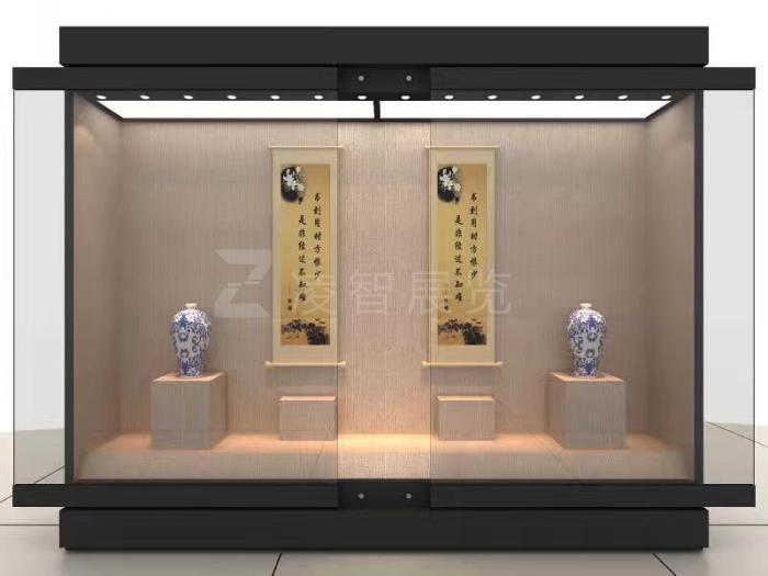 沿墙通柜-陈列展柜-书画文物展柜-北京凌智展览展示有限公司